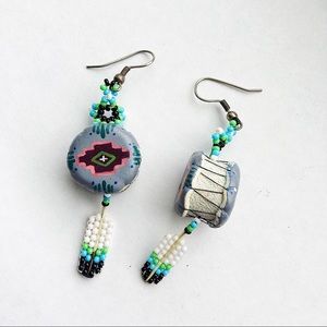 Authentic Handmade Native American Drum Earrings